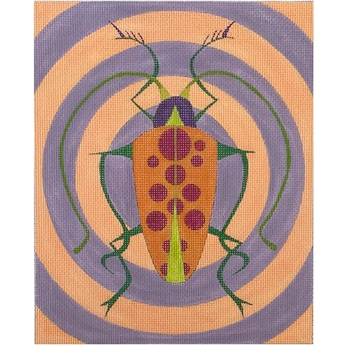 Stinky Bug on Pattern Painted Canvas Zecca 