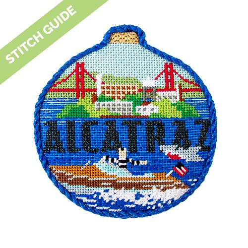 Stitch Guide - Alcatraz Travel Round Stitch Guides/Charts Needlepoint.Com 
