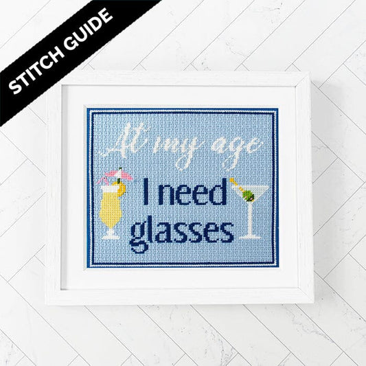 Stitch Guide - At My Age I Need Glasses Stitch Guides/Charts Needlepoint.Com 