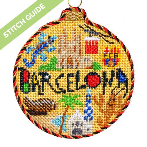 Stitch Guide   Barcelona Travel Round Stitch Guides/Charts Needlepoint.Com 

