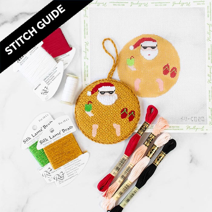 Stitch Guide   Beach Bum Santa Stitch Guides/Charts Needlepoint.Com 
