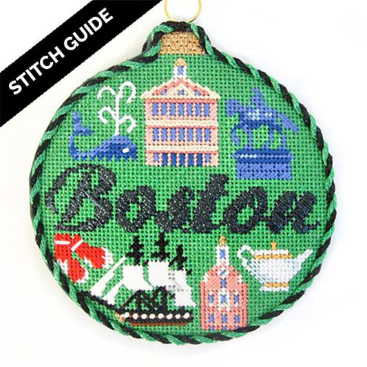 Stitch Guide - Boston Travel Round Stitch Guides/Charts Needlepoint.Com 