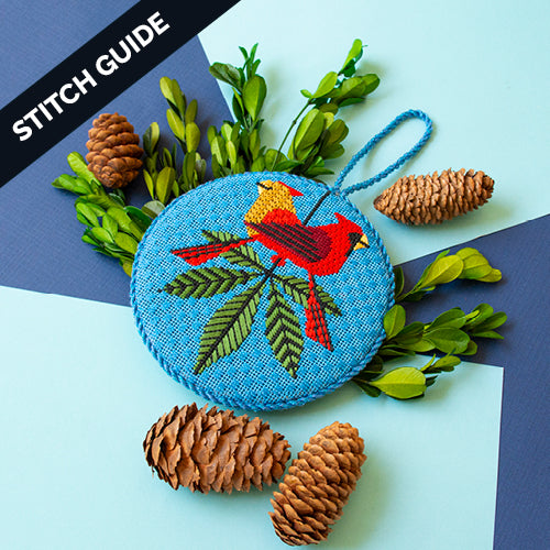 Stitch Guide - Cardinals Ornament Stitch Guides/Charts Needlepoint.Com 