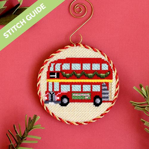 Stitch Guide - Christmas in London - Double Decker Bus Stitch Guides/Charts Needlepoint.Com 