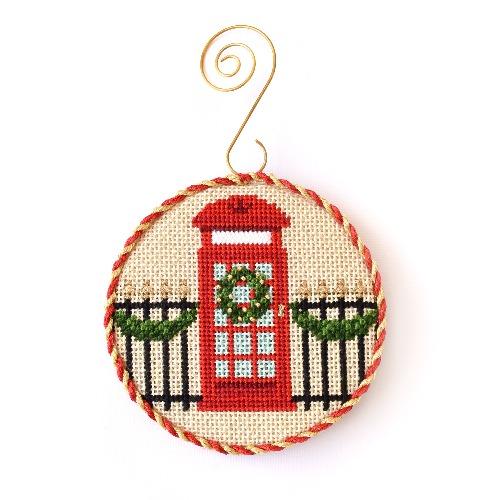 Stitch Guide - Christmas in London - Phone Booth Stitch Guides/Charts Needlepoint.Com 