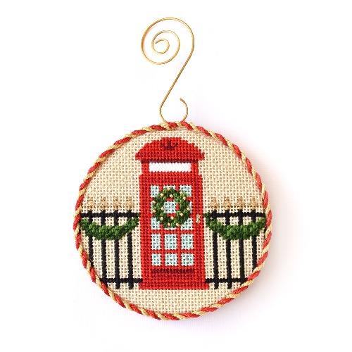 Stitch Guide   Christmas in London   Phone Booth Stitch Guides/Charts Needlepoint.Com 
