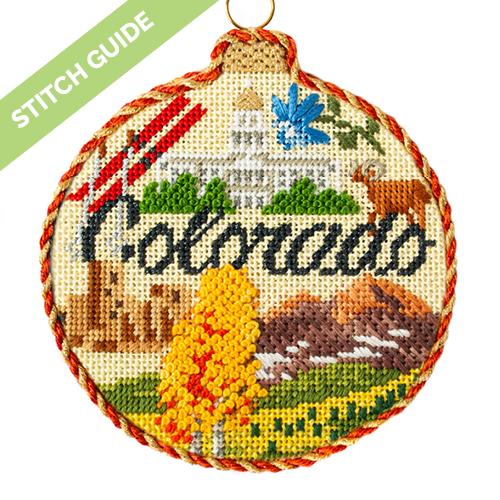 Stitch Guide - Colorado Travel Round Stitch Guides/Charts Needlepoint.Com 