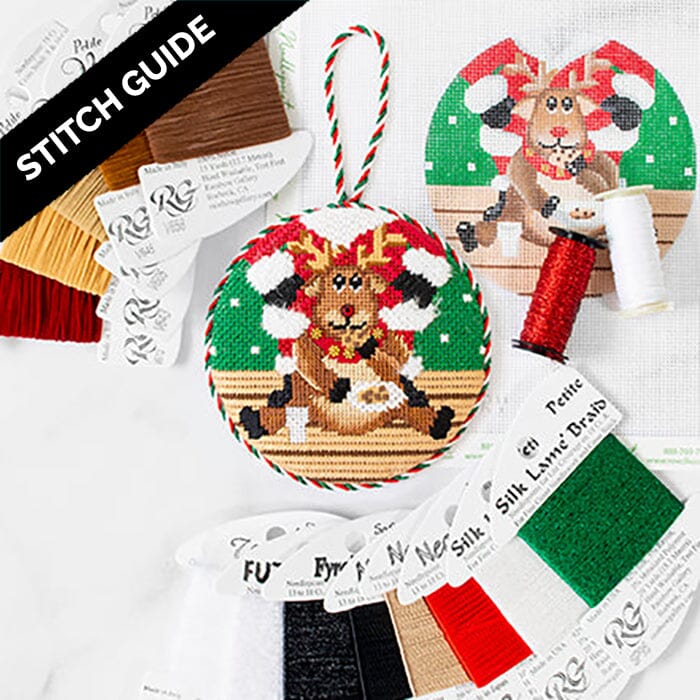 Stitch Guide   Cookie Eating Reindeer Stitch Guides/Charts Needlepoint.Com 
