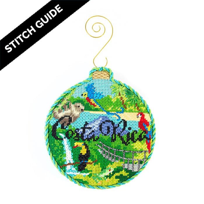 Stitch Guide - Costa Rica Travel Round Stitch Guides/Charts Needlepoint.Com 