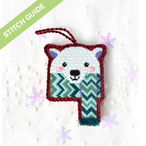 Stitch Guide - Cozy Critters - Polar Bear Stitch Guides/Charts Needlepoint.Com 