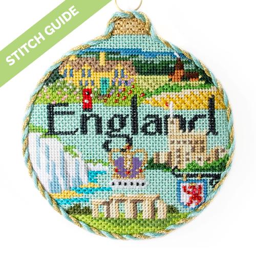 Stitch Guide - England Travel Round Stitch Guides/Charts Needlepoint.Com 