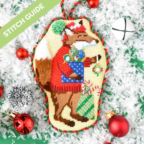 Stitch Guide - Festive Fox Club - Fox & Baubles Stitch Guides/Charts Needlepoint.Com 