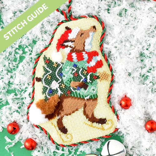 Stitch Guide   Festive Fox Club   Fox & Fir Tree Stitch Guides/Charts Needlepoint.Com 
