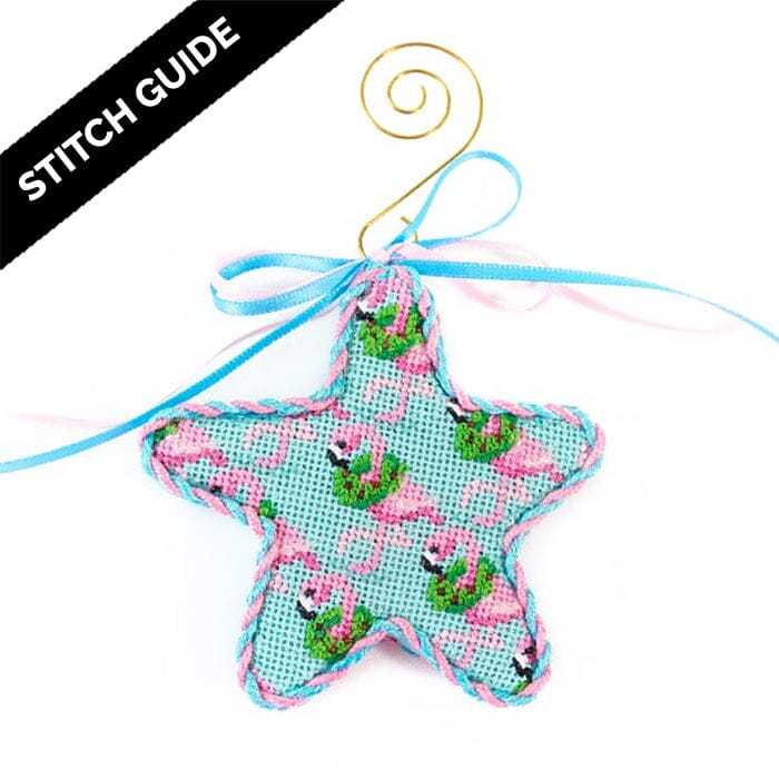 Stitch Guide - Flamingo Starfish Ornament Stitch Guides/Charts Needlepoint.Com 