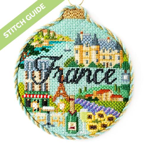 Stitch Guide - France Travel Round Stitch Guides/Charts Needlepoint.Com 