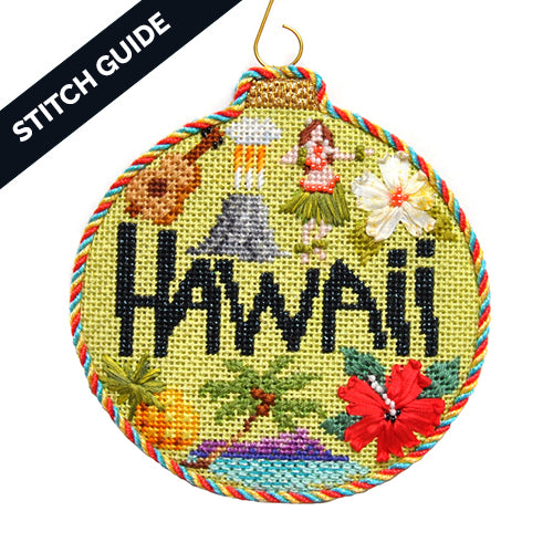 Stitch Guide - Hawaii Travel Round Stitch Guides/Charts Needlepoint.Com 