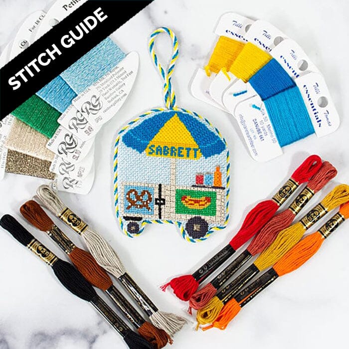 Stitch Guide   Hot Dog Cart Stitch Guide SilverStitch Needlepoint 
