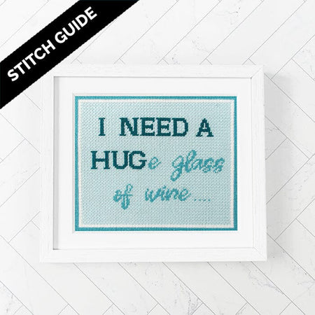 Stitch Guide - I need a HUGe glass of wine Stitch Guides/Charts Needlepoint.Com 