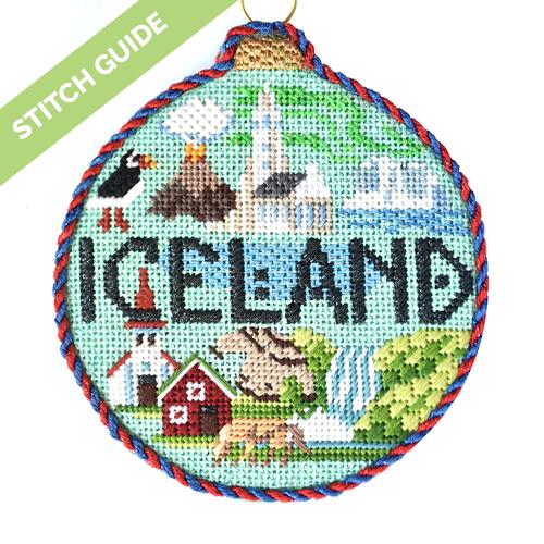 Stitch Guide   Iceland Travel Round Stitch Guides/Charts Needlepoint.Com 
