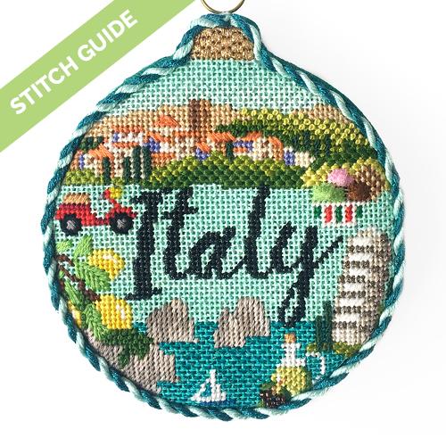 Stitch Guide - Italy Travel Round Stitch Guides/Charts Needlepoint.Com 