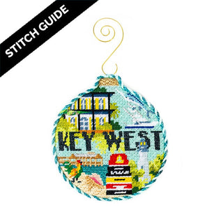 Stitch Guide   Key West Travel Round Stitch Guides/Charts Needlepoint.Com 

