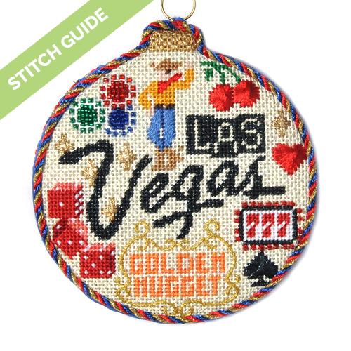 Stitch Guide - Las Vegas Travel Round Stitch Guides/Charts Needlepoint.Com 
