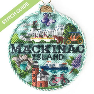 Stitch Guide   Mackinac Island Travel Round Stitch Guides/Charts Needlepoint.Com 
