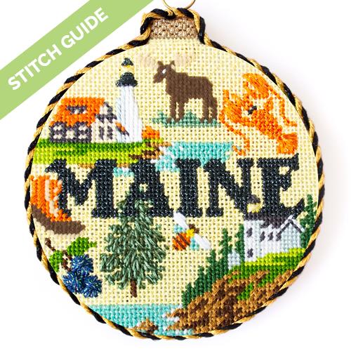 Stitch Guide - Maine Travel Round Stitch Guides/Charts Needlepoint.Com 