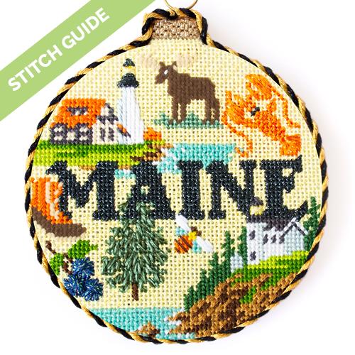 Stitch Guide   Maine Travel Round Stitch Guides/Charts Needlepoint.Com 
