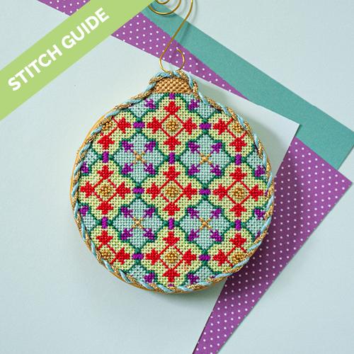 Stitch Guide   Mint/Red Florentine Bauble Stitch Guides/Charts Needlepoint.Com 
