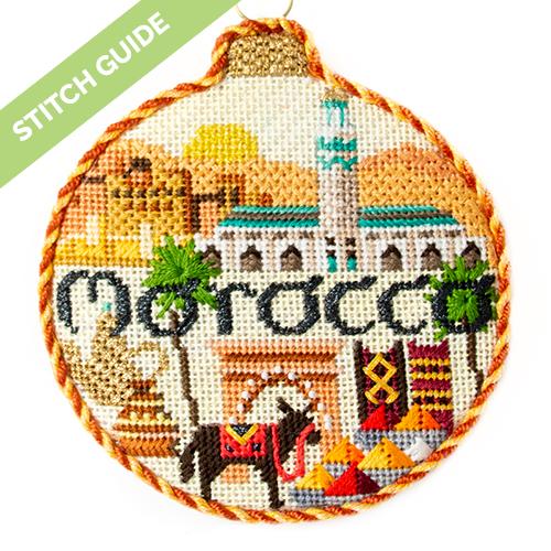 Stitch Guide   Morocco Travel Round Stitch Guides/Charts Needlepoint.Com 
