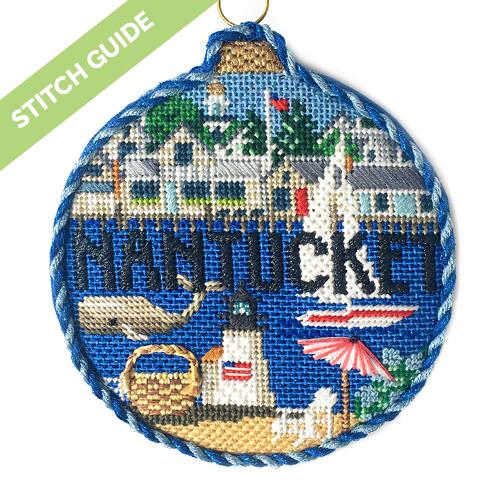 Stitch Guide - Nantucket Travel Round Stitch Guides/Charts Needlepoint.Com 