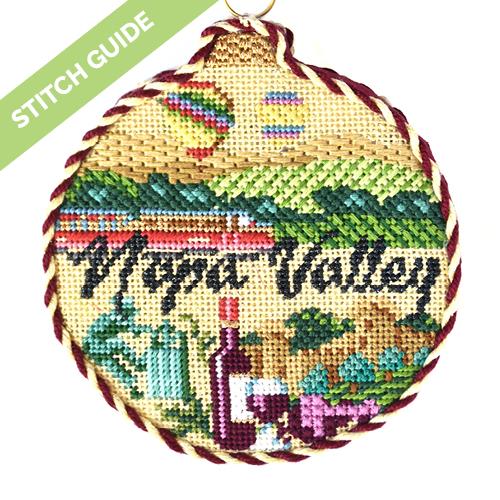 Stitch Guide - Napa Valley Travel Round Stitch Guides/Charts Needlepoint.Com 