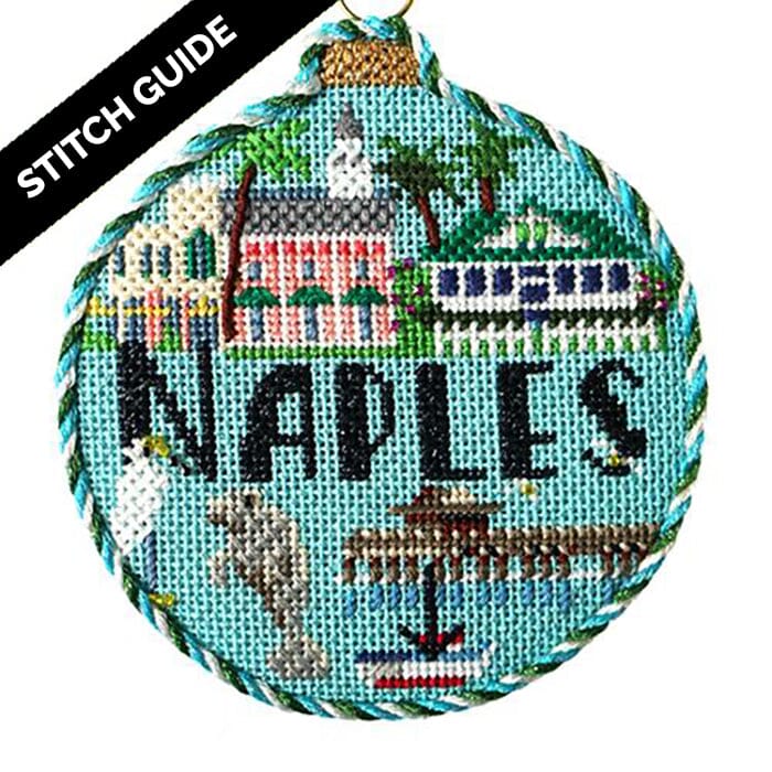 Stitch Guide - Naples Travel Round Stitch Guides/Charts Needlepoint.Com 