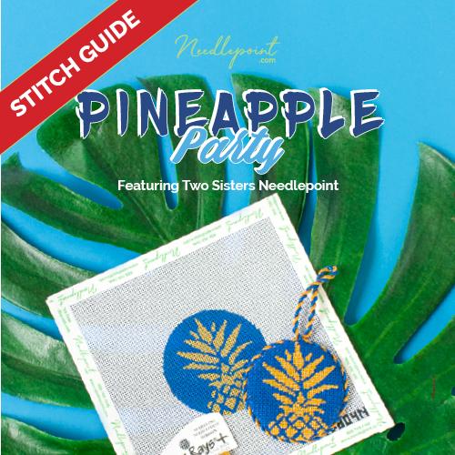 Stitch Guide - Navy Pineapple Ornament Stitch Guides/Charts Needlepoint.Com 