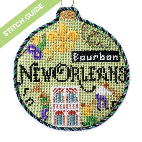 Stitch Guide - New Orleans Travel Round Stitch Guides/Charts Needlepoint.Com 