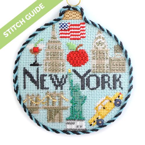 Stitch Guide - New York Travel Round Stitch Guides/Charts Needlepoint.Com 