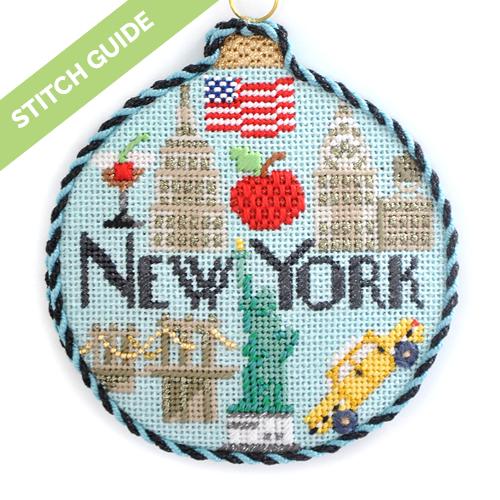 Stitch Guide   New York Travel Round Stitch Guides/Charts Needlepoint.Com 
