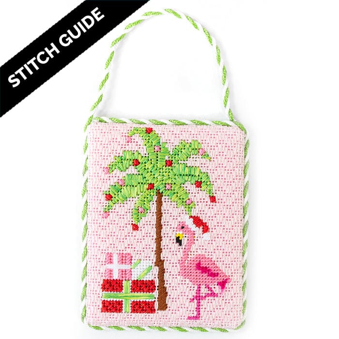 Stitch Guide - Palm Beach Christmas - Palm Tree & Flamingo Stitch Guides/Charts Needlepoint.Com 