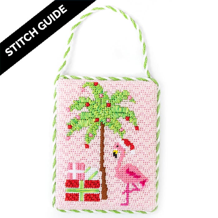 Stitch Guide   Palm Beach Christmas   Palm Tree & Flamingo Stitch Guides/Charts Needlepoint.Com 
