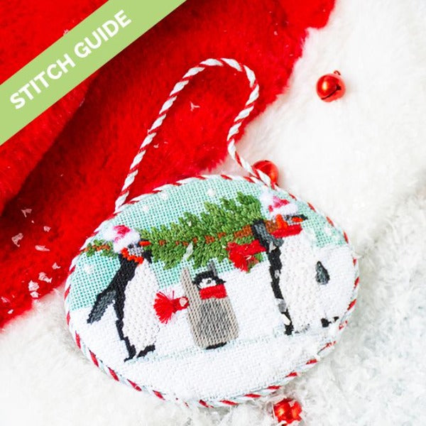 Stitch Guide   Penguins Bringing Home the Tree Stitch Guides/Charts Needlepoint.Com 
