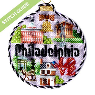 Stitch Guide   Philadelphia Travel Round Stitch Guides/Charts Needlepoint.Com 
