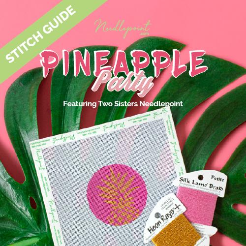 Stitch Guide - Pink Pineapple Ornament Stitch Guides/Charts Needlepoint.Com 