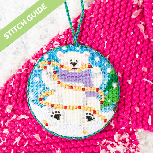 Stitch Guide - Polar Bear with Popcorn String Stitch Guides/Charts Needlepoint.Com 