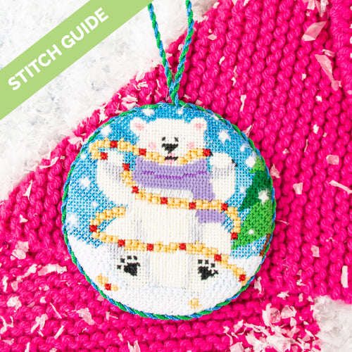 Stitch Guide   Polar Bear with Popcorn String Stitch Guides/Charts Needlepoint.Com 
