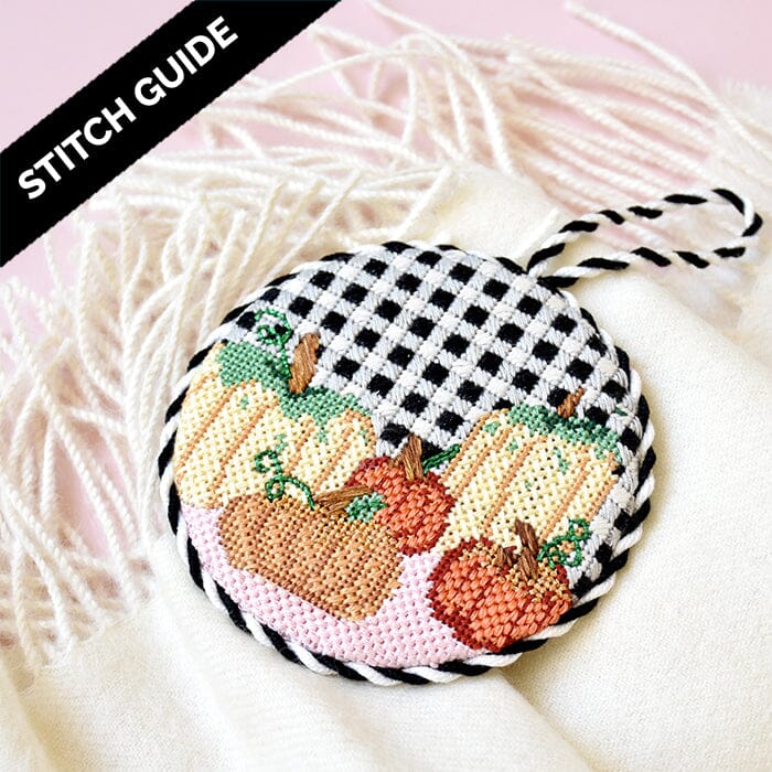 Stitch Guide   Pumpkins & Gingham Ornament Stitch Guides/Charts Needlepoint.Com 
