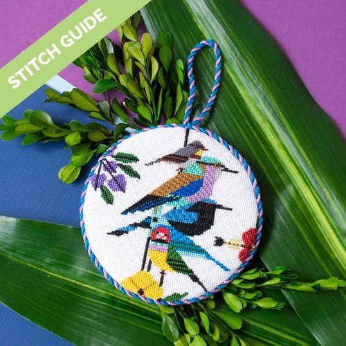 Stitch Guide - Rainforest Birds Ornament Stitch Guides/Charts Needlepoint.Com 