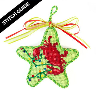 Stitch Guide   Red Crab with Christmas Lights Starfish Ornament Stitch Guides/Charts Needlepoint.Com 

