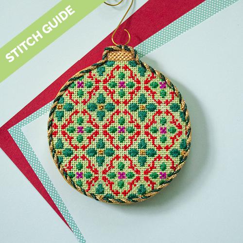 Stitch Guide - Red/Green Florentine Bauble Stitch Guides/Charts Needlepoint.Com 