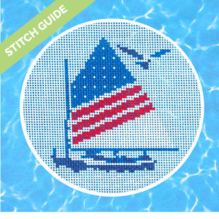 Stitch Guide   Regatta Round   Sailing Dinghy Stitch Guides/Charts Needlepoint.Com 
